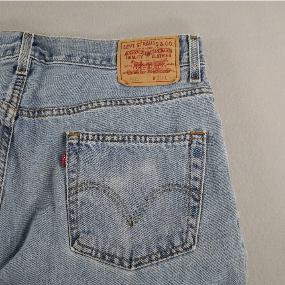 Vintage Y2K Levi’s 505 Regular Fit Straight Leg (36 x 29) Blue Jeans Streetwear